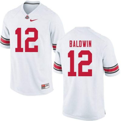 NCAA Ohio State Buckeyes Men's #12 Matthew Baldwin White Nike Football College Jersey XXD5545SD